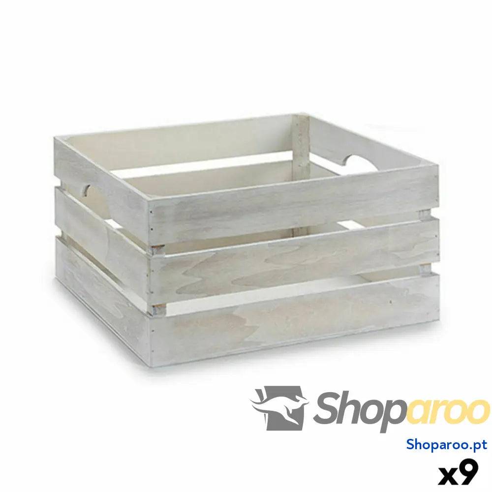 Caixa Decorativa Branco Madeira 31 x 20 40,5 cm (9 Unidades)