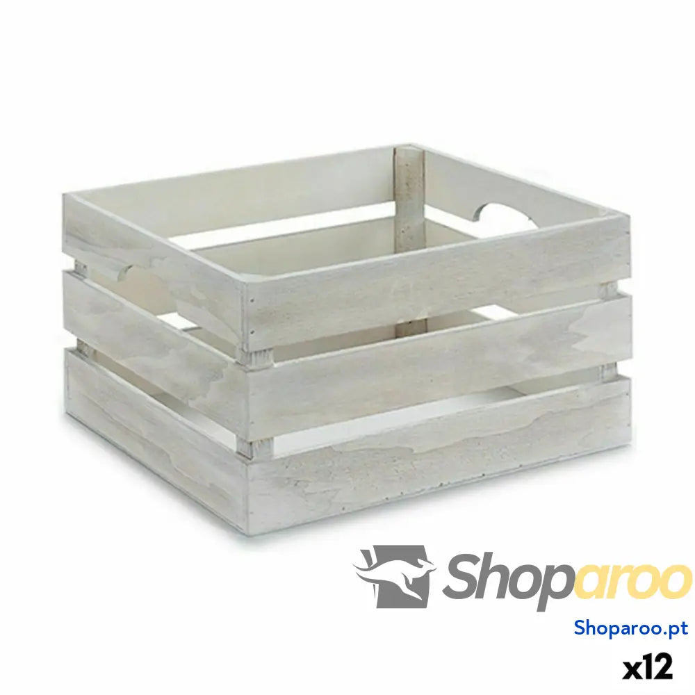 Caixa Decorativa Branco Madeira 36 x 18 26 cm (12 Unidades)