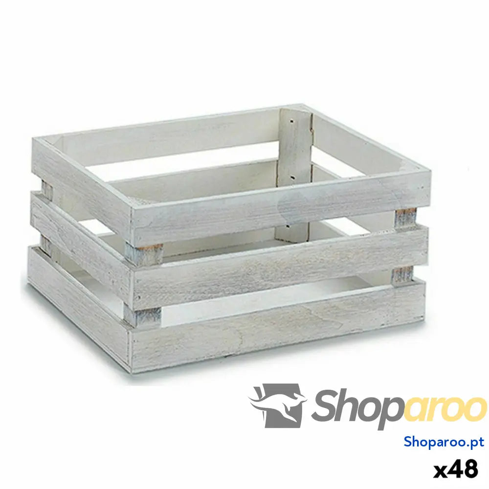 Caixa Decorativa Branco Madeira de álamo 22 x 9 13 cm (48 Unidades)