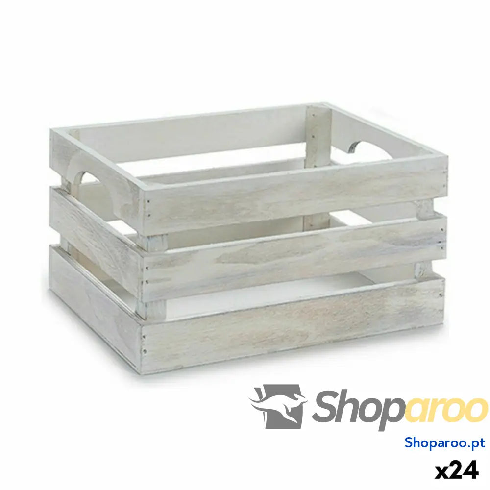Caixa Decorativa Branco Madeira de álamo 26,2 x 13,2 15,8 cm (24 Unidades)