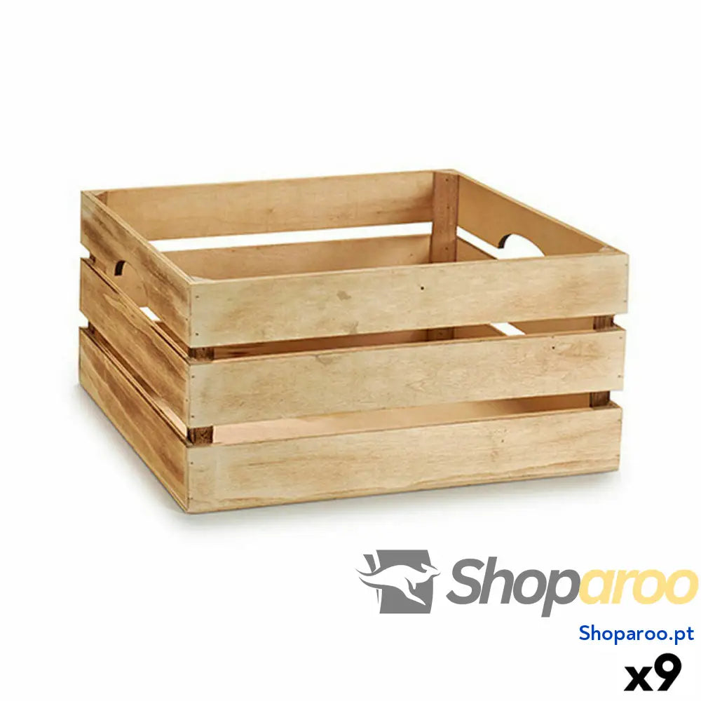 Caixa Decorativa Castanho Madeira 40,5 x 20 30,5 cm (9 Unidades)