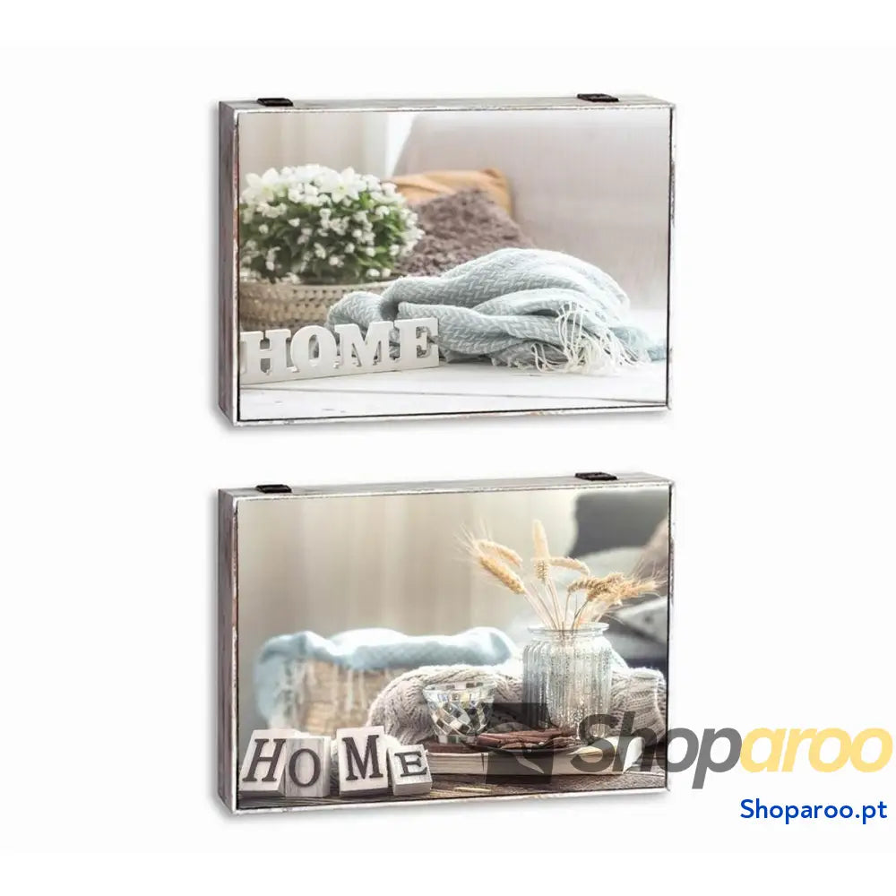 Caixa Decorativa DKD Home Decor Bege Madeira MDF Contador (2 Unidades)