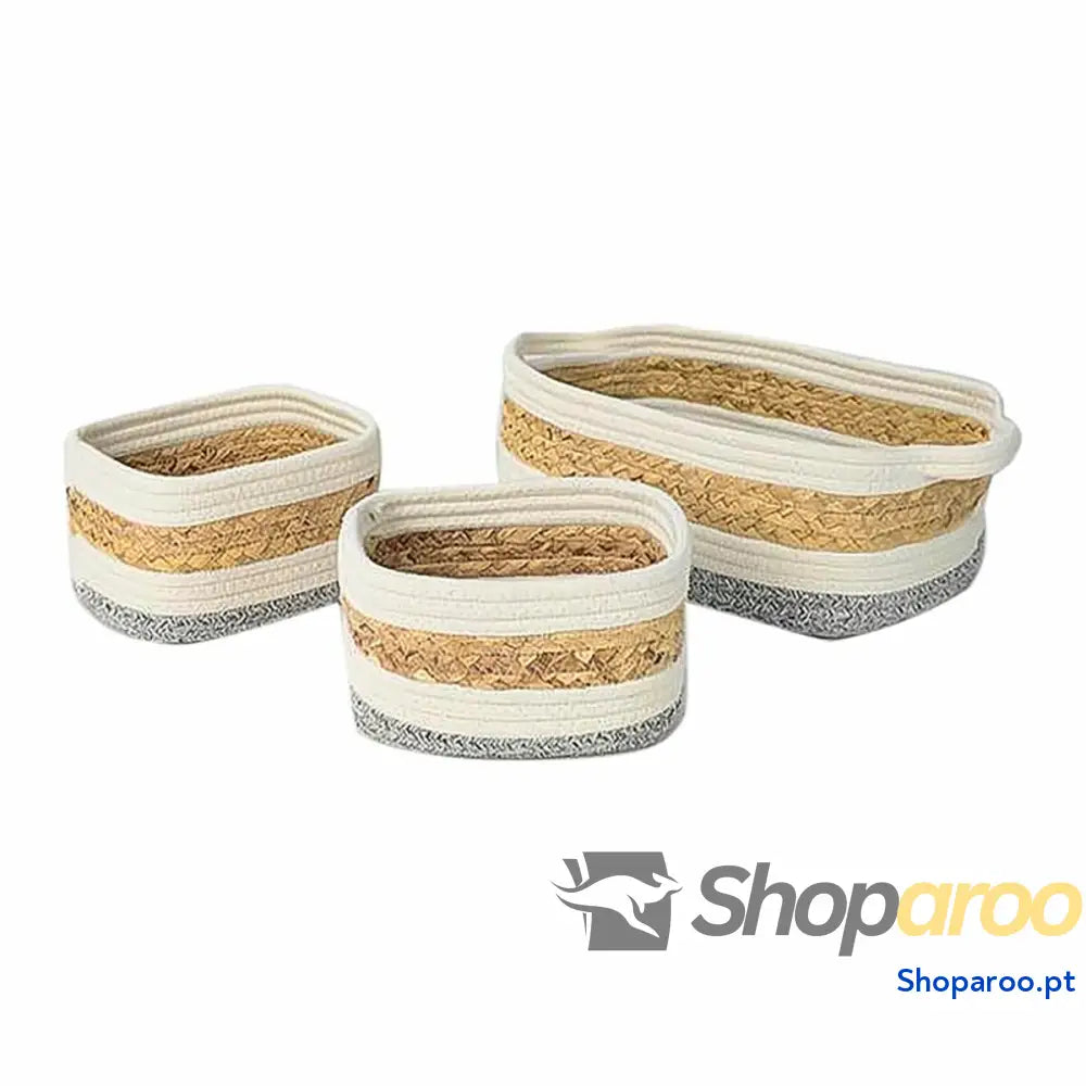 Caixa Decorativa DKD Home Decor Fibra natural 33 x 23 13 cm