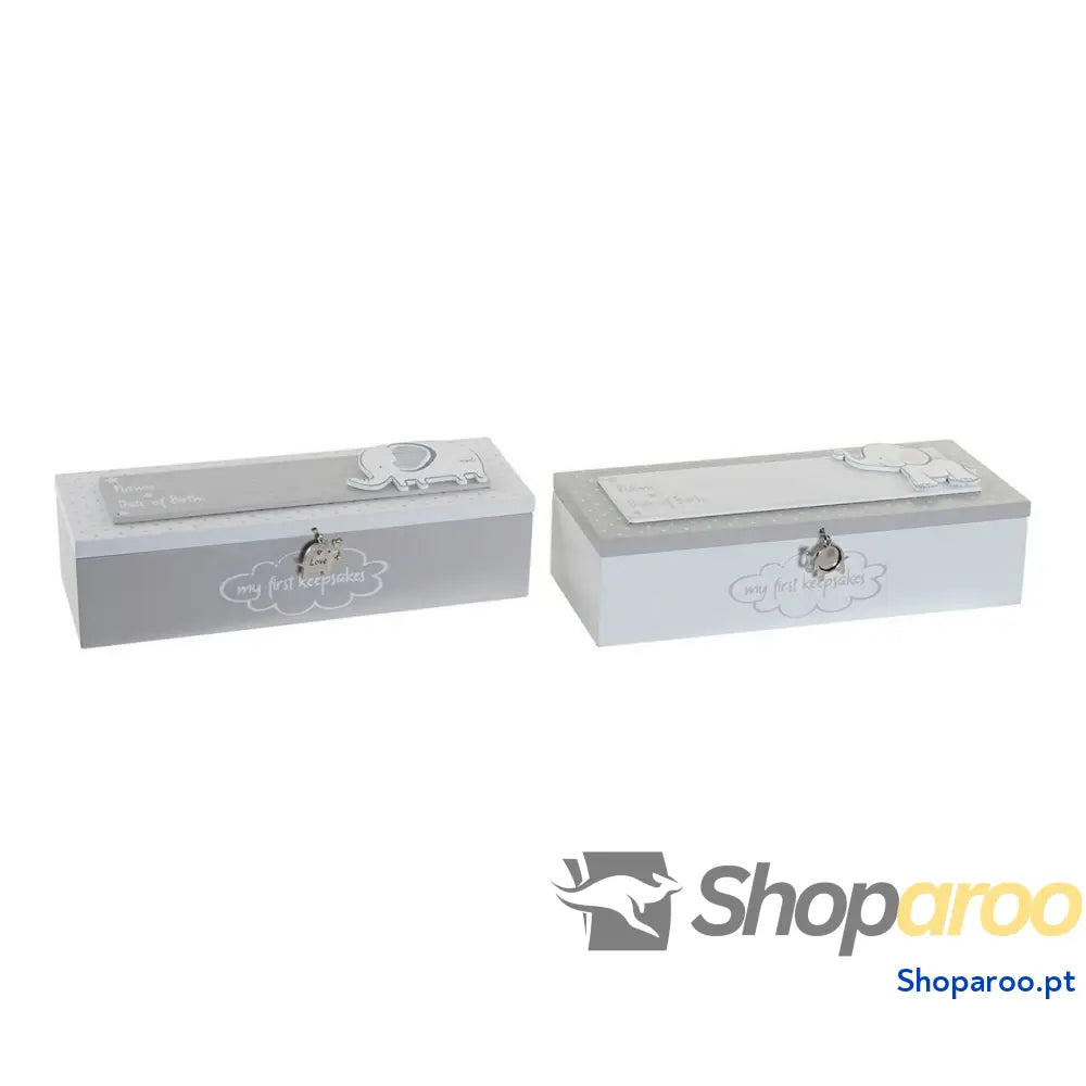 Caixa Decorativa DKD Home Decor Metal Madeira MDF (24 x 8 x 6 cm) (2 pcs)