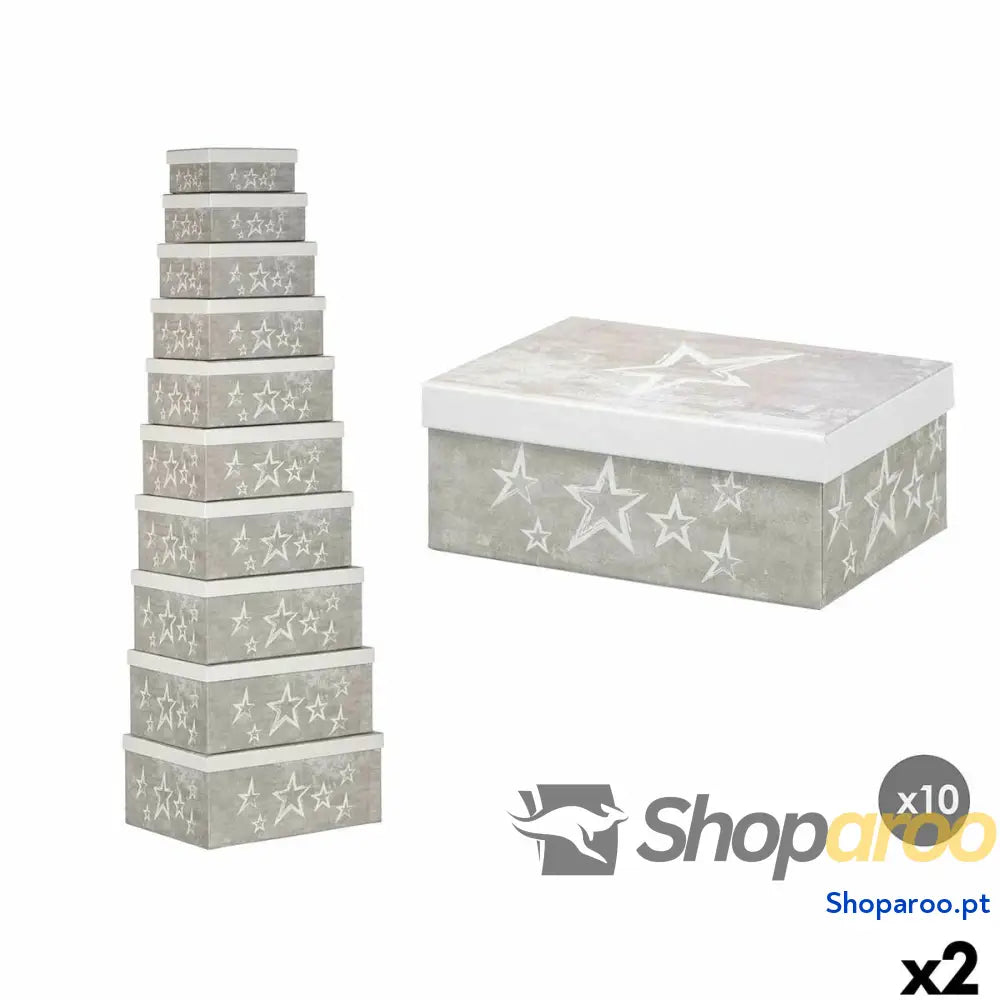 Caixa Decorativa Pincello 63 Branco Cinzento Cartão (2 Unidades)