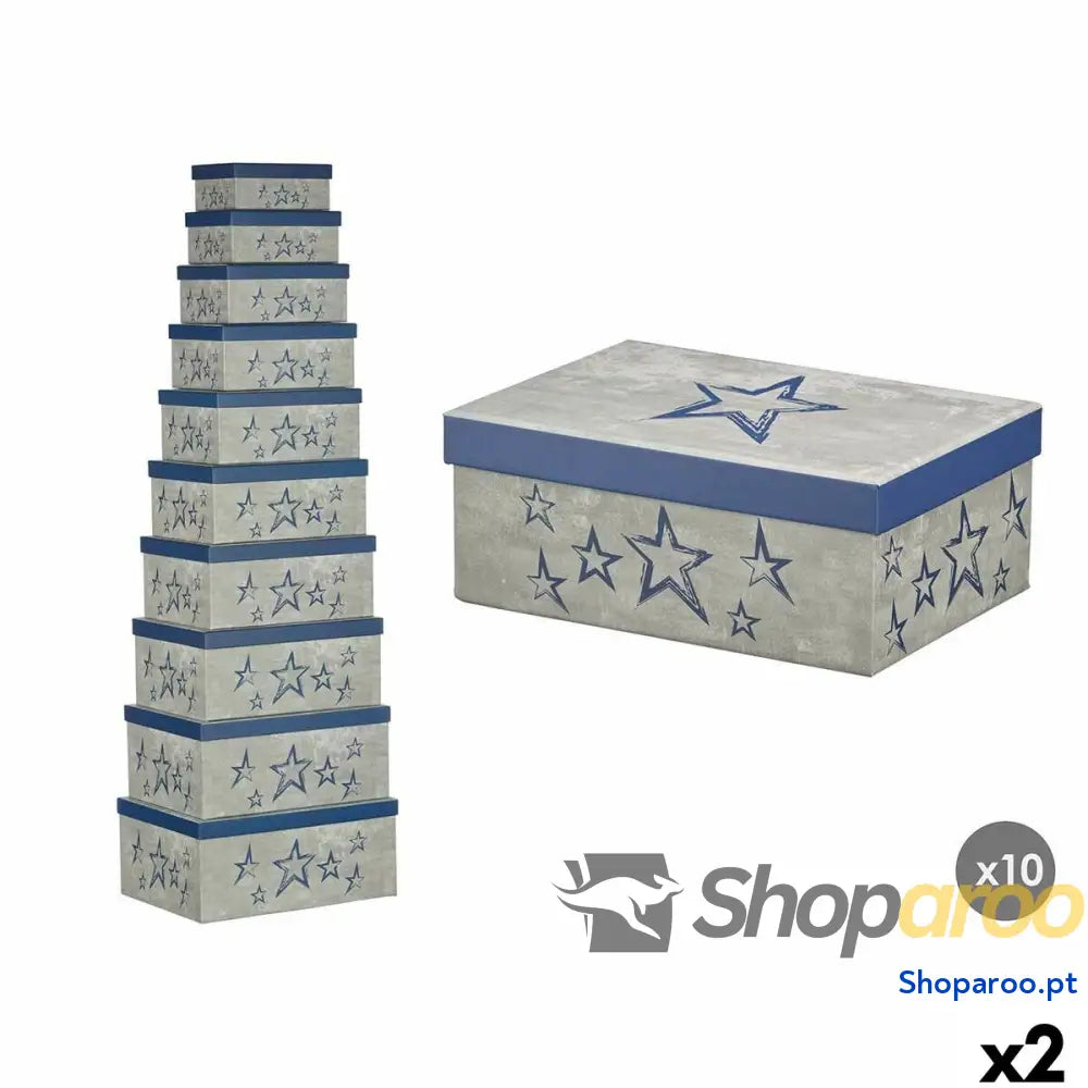 Caixa Decorativa Pincello 66 Azul Cartão (2 Unidades)