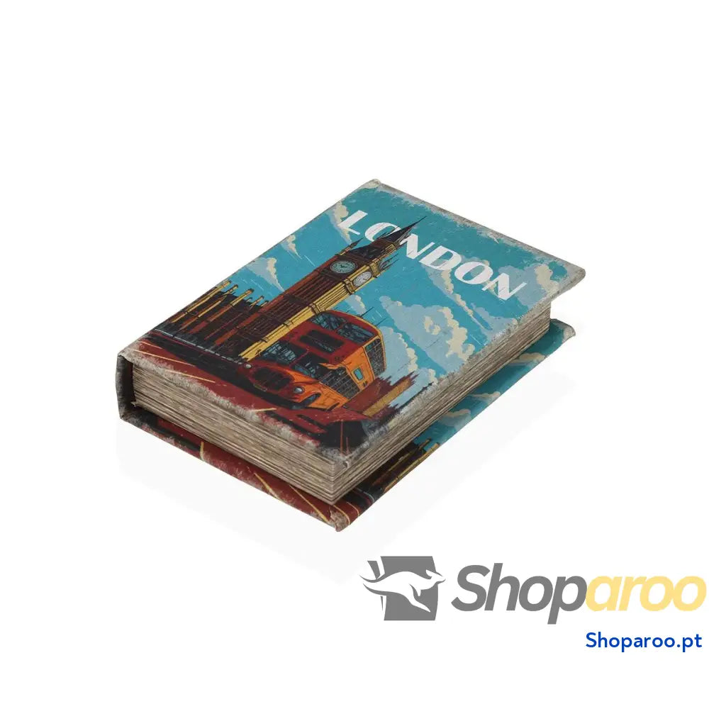 Caixa Decorativa Versa London Tela Madeira MDF