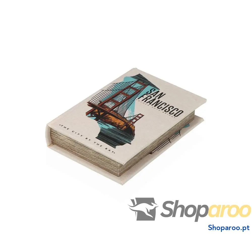 Caixa Decorativa Versa San Francisco Tela Madeira MDF