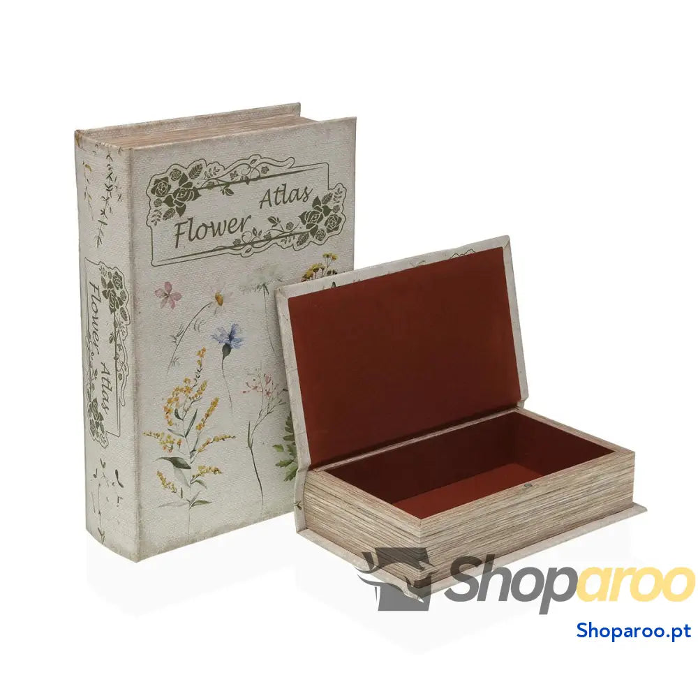 Caixa Decorativa Versa Tela Madeira MDF Bloemen