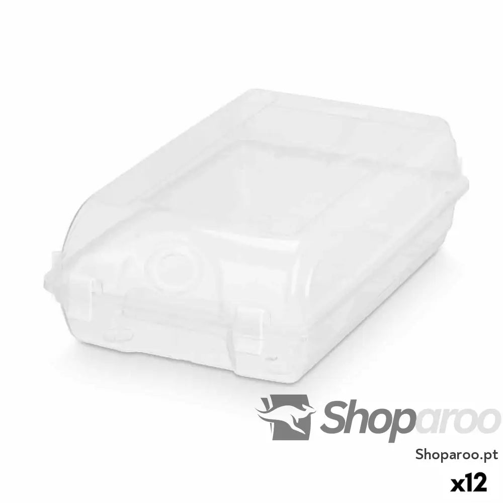 Caixa empilhável para sapatos Transparente Plástico 19 x 10,5 x 33 cm (12 Unidades)