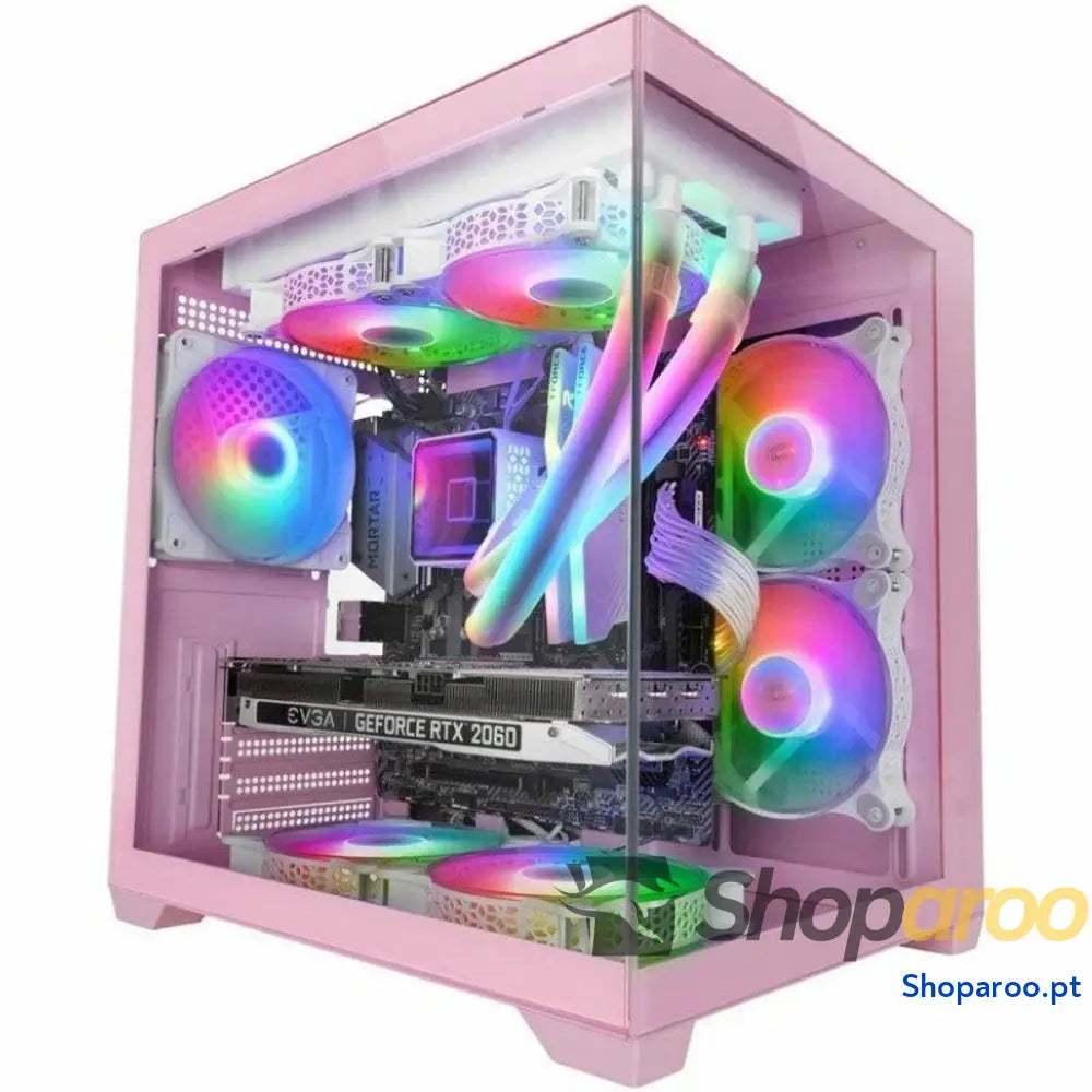 Caixa Minitorre Micro ATX / ITX Mars Gaming MCVIEW2P Cor de Rosa