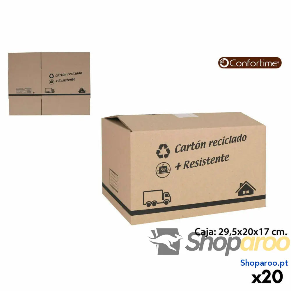 Caixa Multiusos Confortime Cartão (20 Unidades) (29,5 x 20 x 17 cm)
