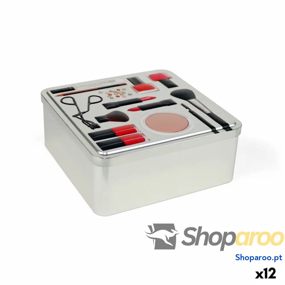 Caixa Multiusos Confortime Make-Up Metal 19,7 x 19,7 x 8 cm (12 Unidades)