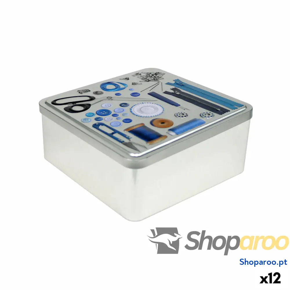 Caixa Multiusos Confortime Tailor Metal 19,7 x 19,7 x 8 cm (12 Unidades)