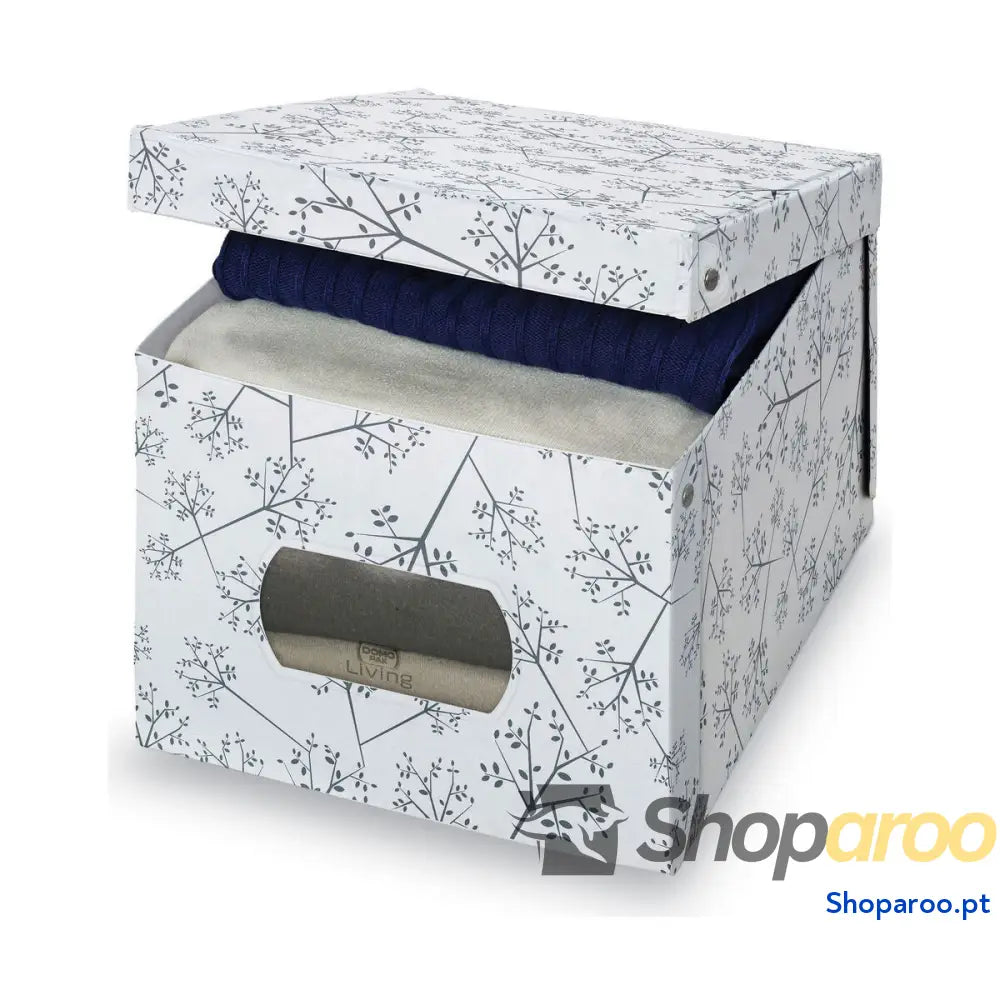 Caixa Multiusos Domopak Living 916050 Branco Branco/Cinzento Cartão 42 x 50 x 31 cm