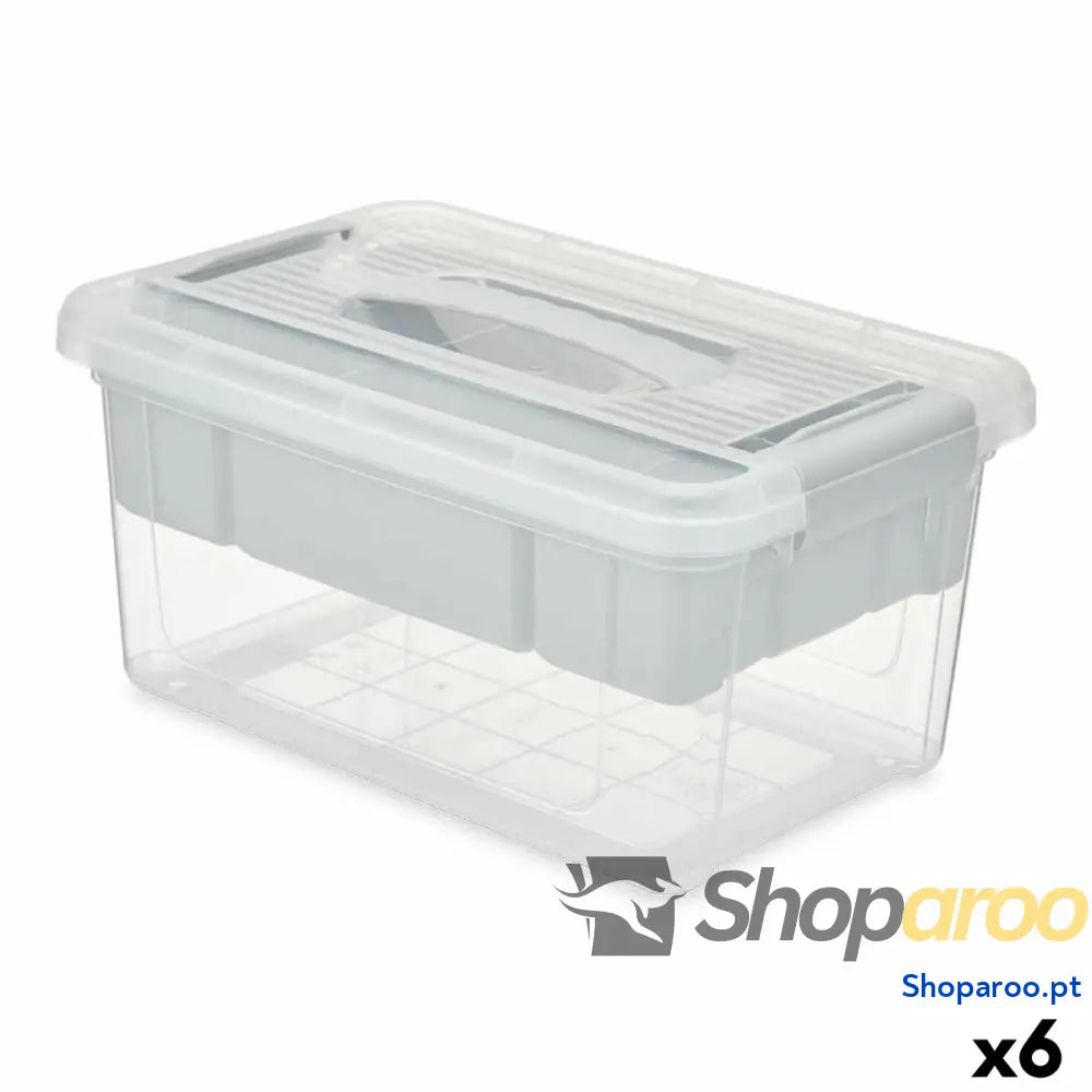 Caixa Multiusos Kipit 02 1310 Cinzento Transparente Plástico 5 L 29,5 x 14,5 x 19,2 cm (6 Unidades)