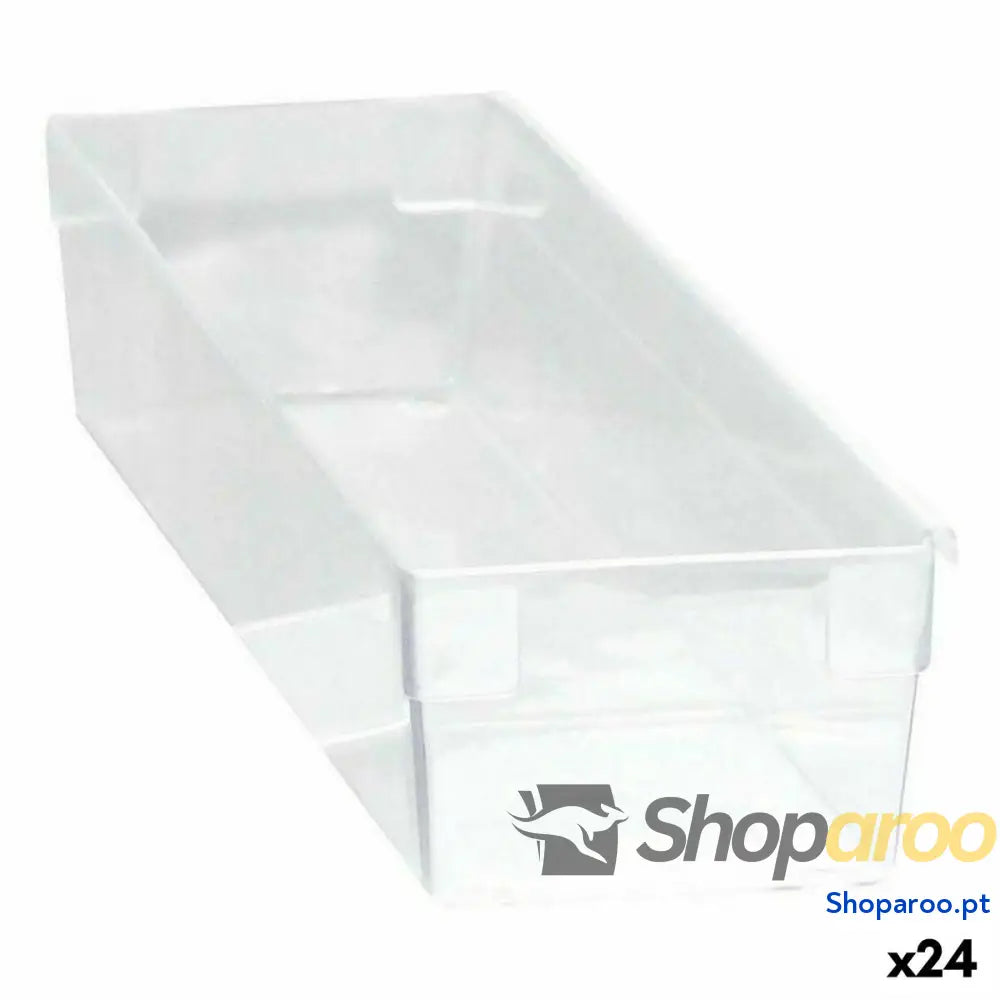 Caixa Multiusos Modular Transparente 22,5 x 8 x 5,3 cm (24 Unidades)