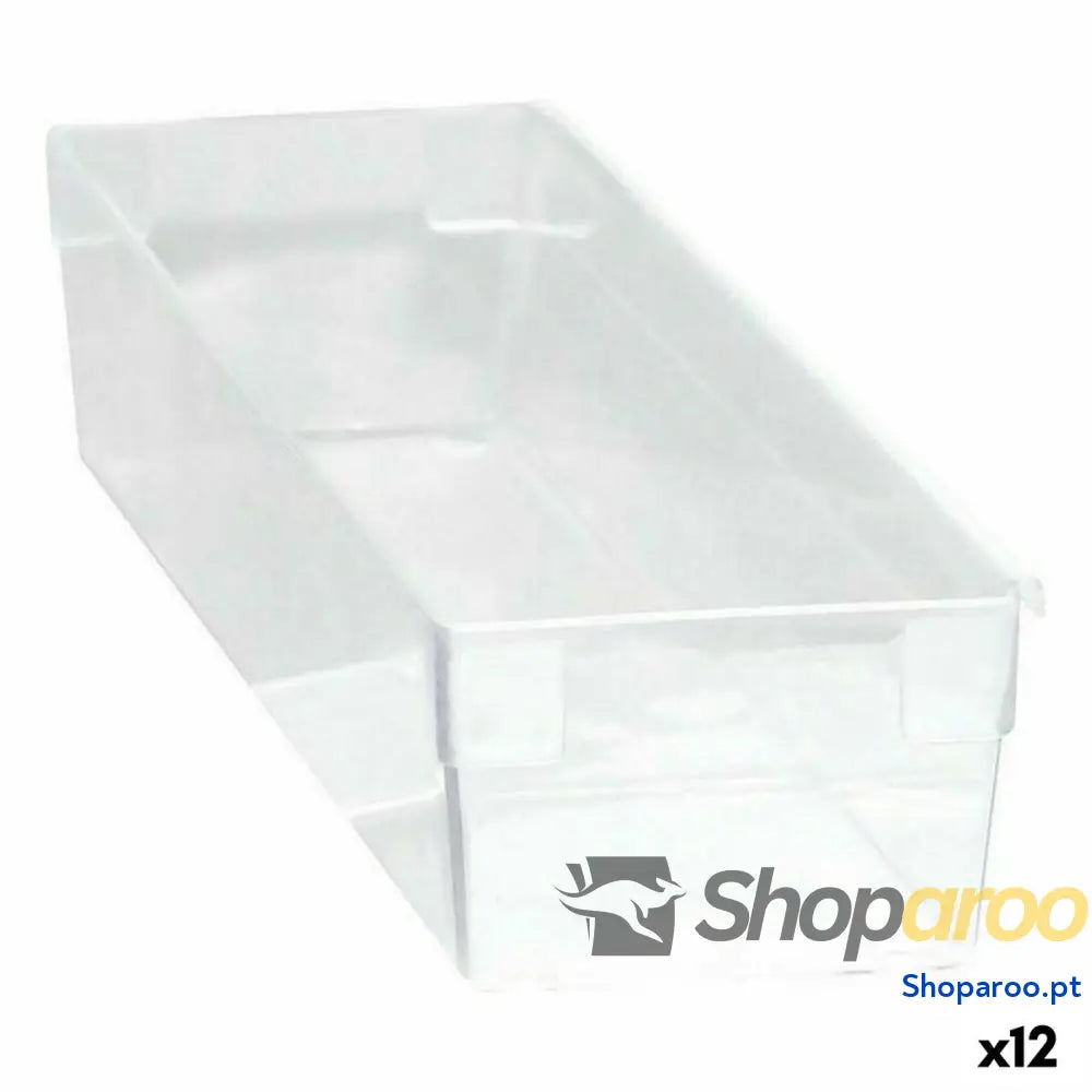 Caixa Multiusos Modular Transparente 30,5 x 8 x 5,3 cm (12 Unidades)
