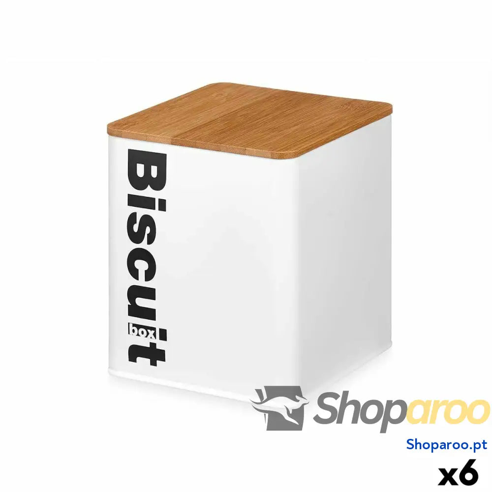 Caixa para bolachas e bolos Kinvara W5003BM Branco Metal 13,7 x 16,5 x 14 cm (6 Unidades)