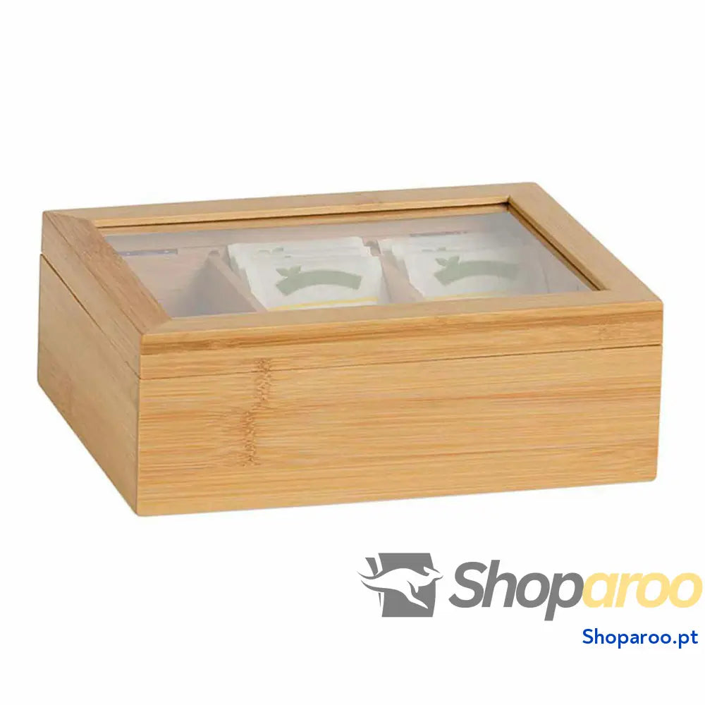 Caixa para Infusões Andrea House cc73015 Bambu 21 x 16 7,5 cm