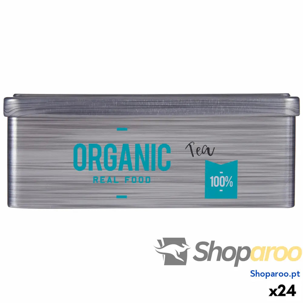 Caixa para Infusões Kinvara Organic Tea Cinzento Folha de Flandres 11 x 7,1 18 cm (24 Unidades)