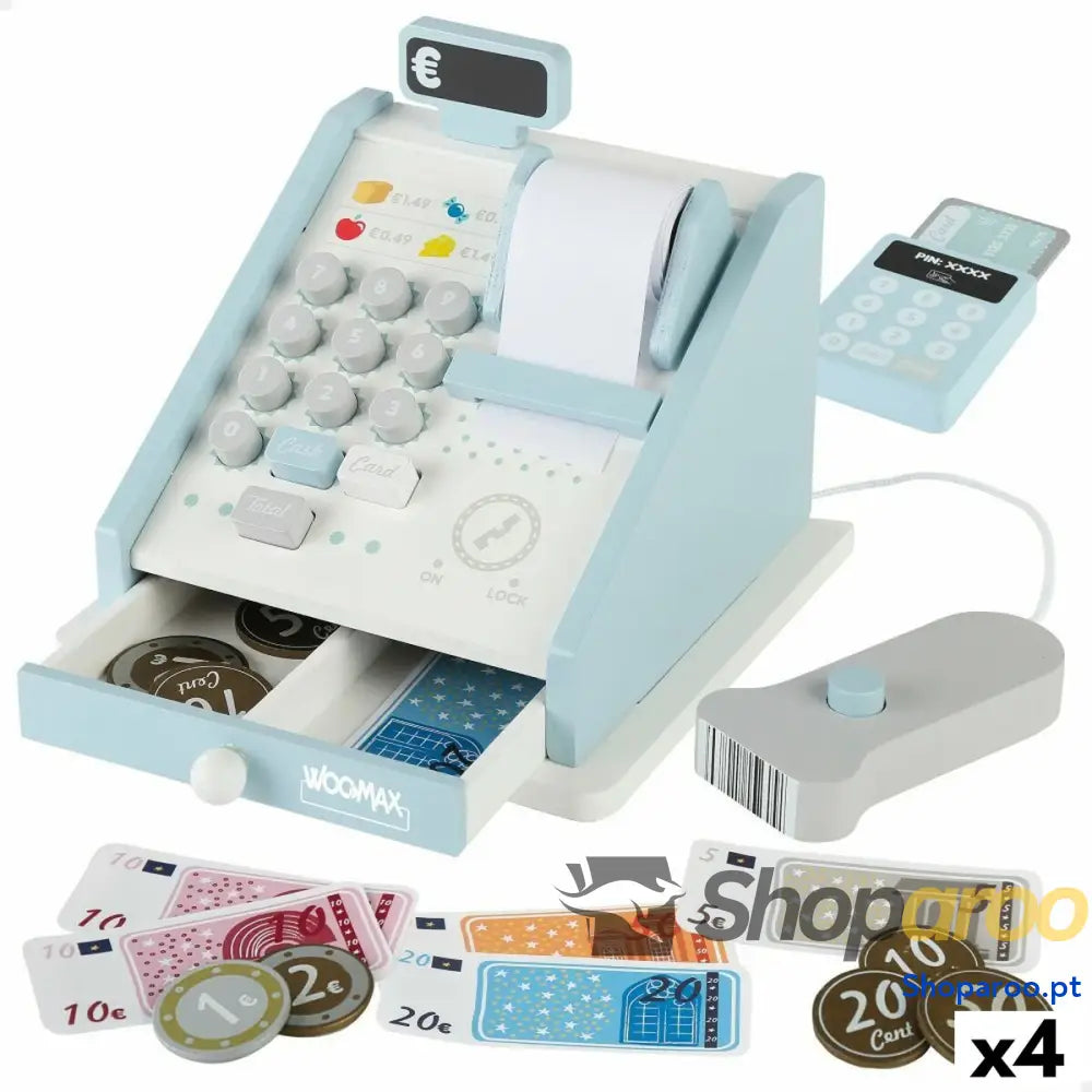 Caixa Registadora de Brincar Woomax 18 Peças 4 Unidades 18 x 15 x 18 cm