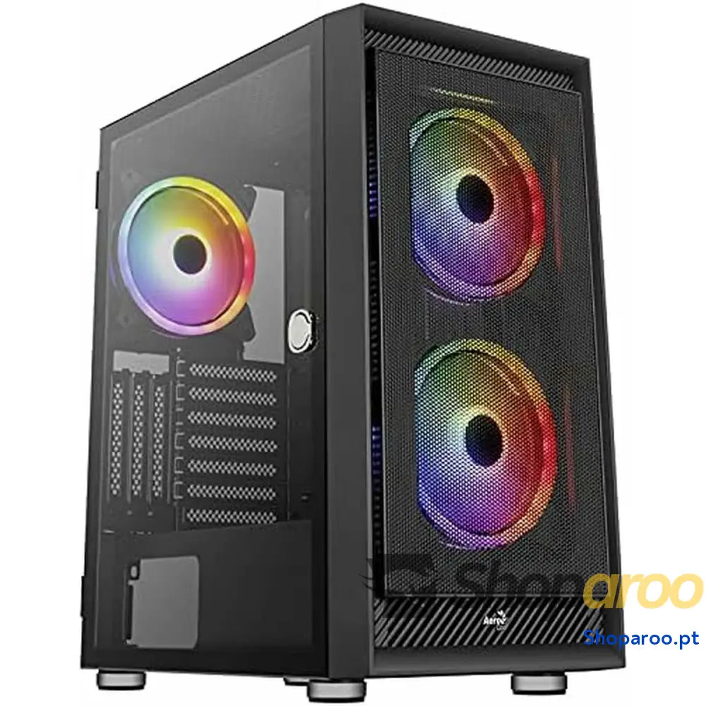 Caixa Semitorre ATX Aerocool PGS Graphite-G-BK-v2 FRGB Preto