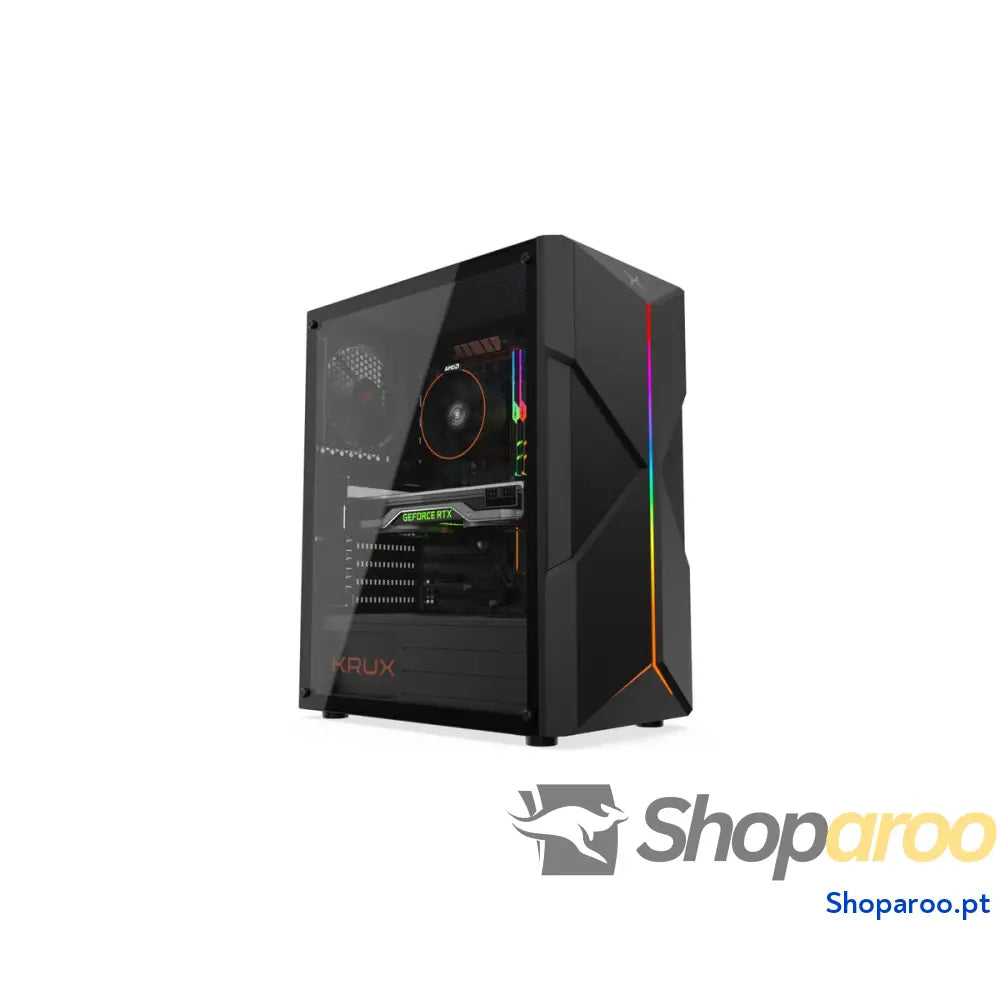 Caixa Semitorre ATX Krux ASTRAL Branco Preto