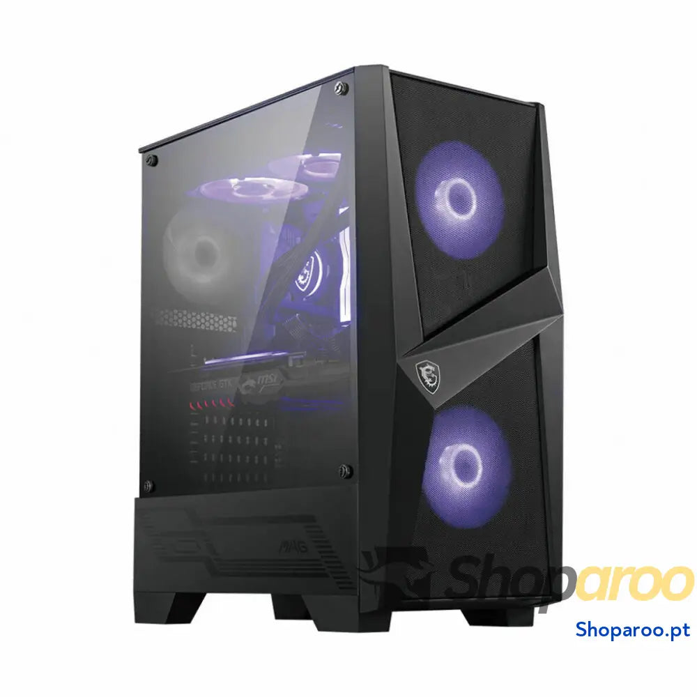 Caixa Semitorre ATX MSI MAG FORGE 100M Branco Preto Multicolor Violeta