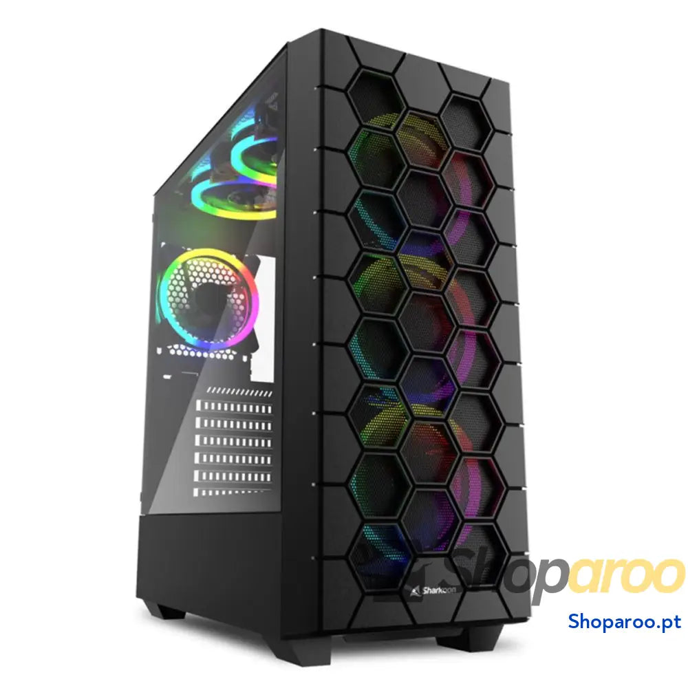 Caixa Semitorre ATX Sharkoon RGB HEX Preto