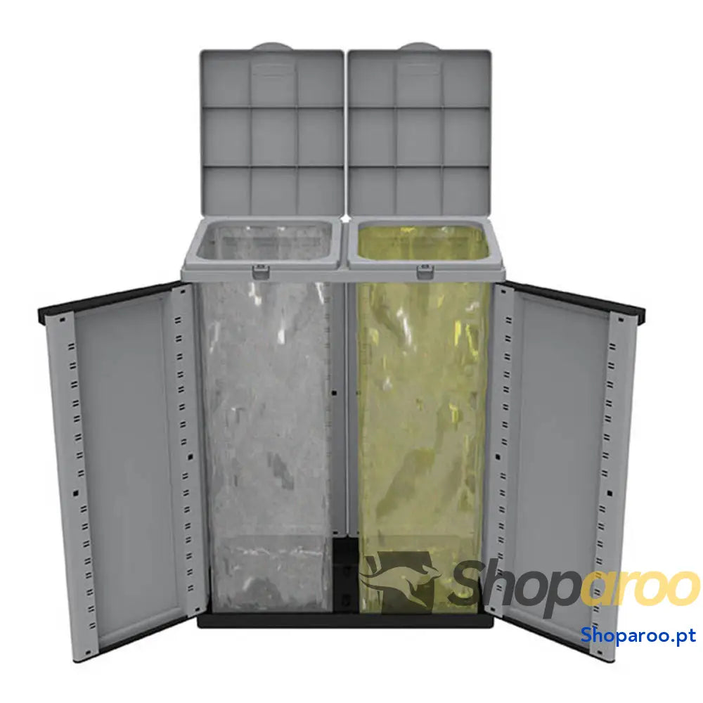 Caixote de Lixo para Reciclagem Preto/Cinzento