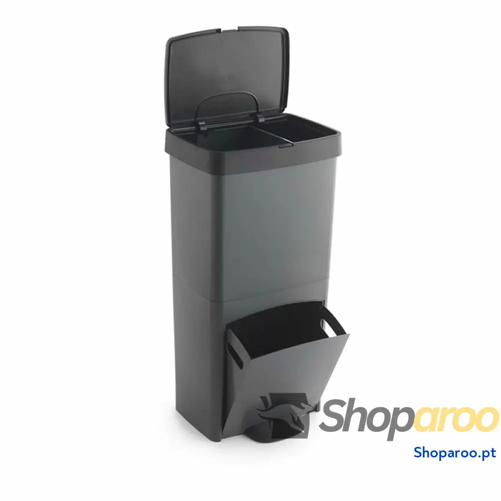 Caixote de Lixo para Reciclagem SP Berner Antracite 10 L 30 L x 2 Plástico 3 Compartimentos (1 Unidade)