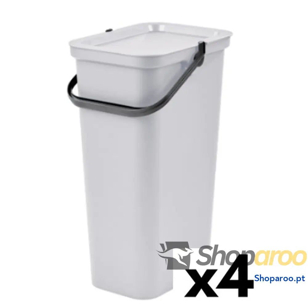Caixote de Lixo para Reciclagem Tontarelli Moda Branco 38 L (4 Unidades)
