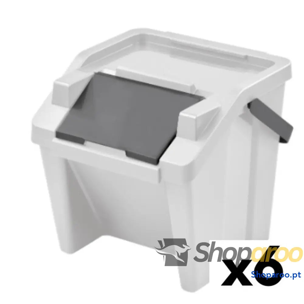 Caixote de Lixo para Reciclagem Tontarelli Moda Branco Empilhável 28 L (6 Unidades)