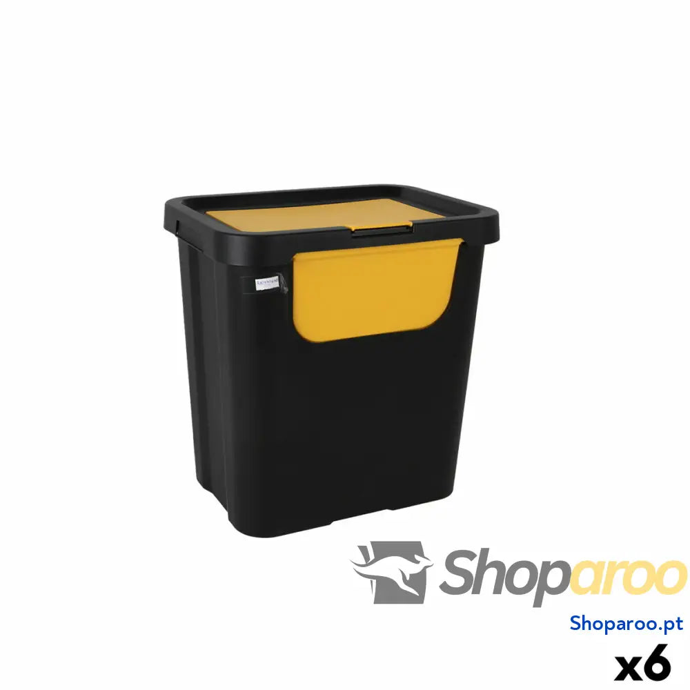 Caixote de Lixo para Reciclagem Tontarelli Moda double Amarelo (6 Unidades) 24 L