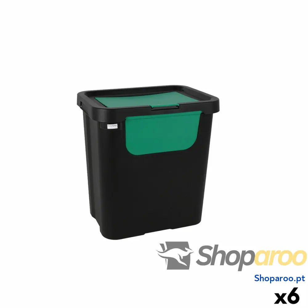 Caixote de Lixo para Reciclagem Tontarelli Moda double Verde (6 Unidades) 24 L