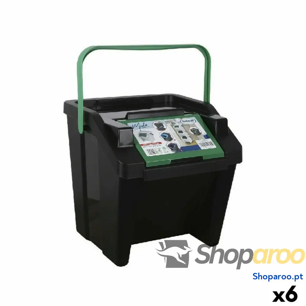 Caixote de Lixo para Reciclagem Tontarelli Moda Verde Empilhável 28 L (6 Unidades)