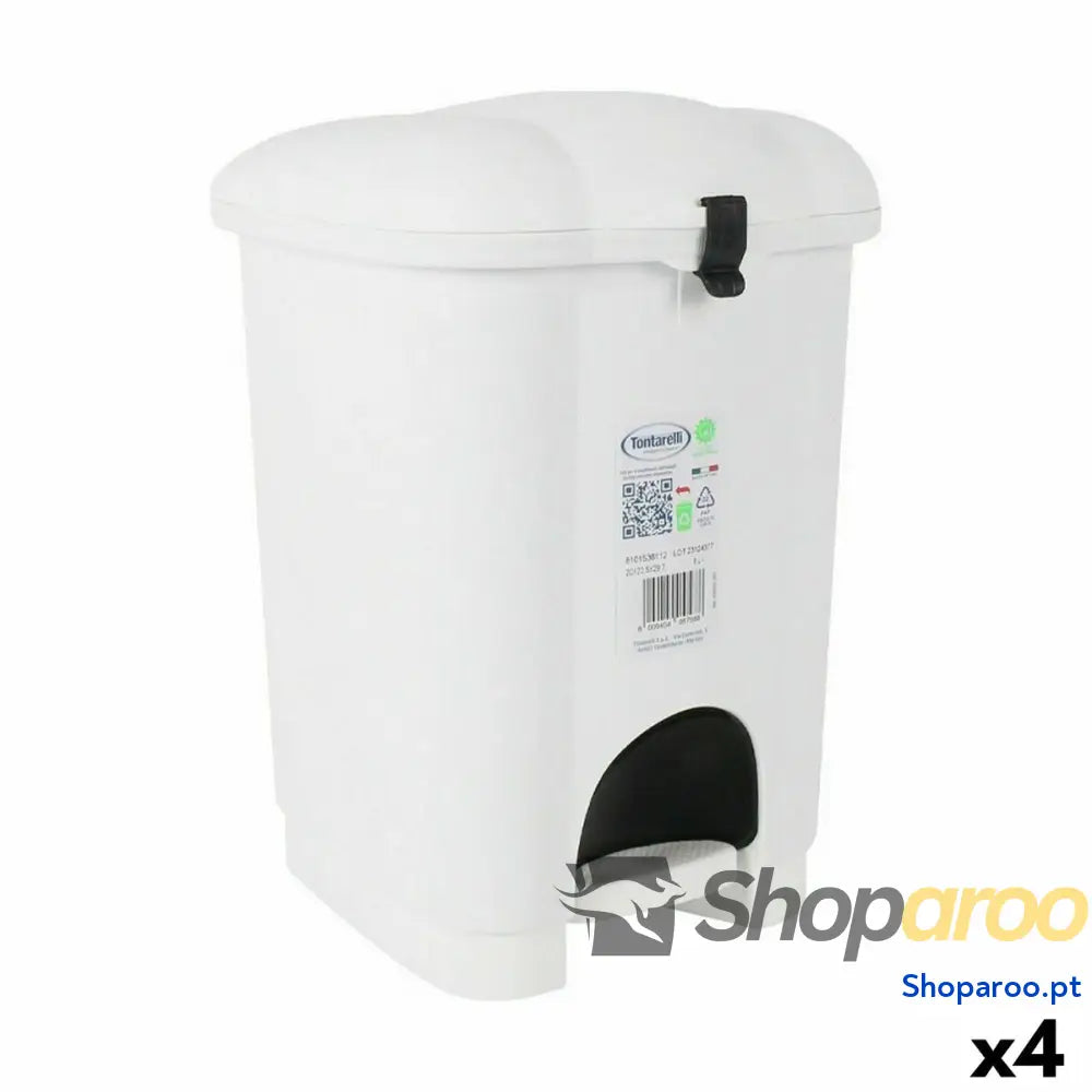 Caixote do Lixo com Pedal Tontarelli Carolina 6 L Branco 20 x 22,5 x 29,7 cm (4 Unidades)