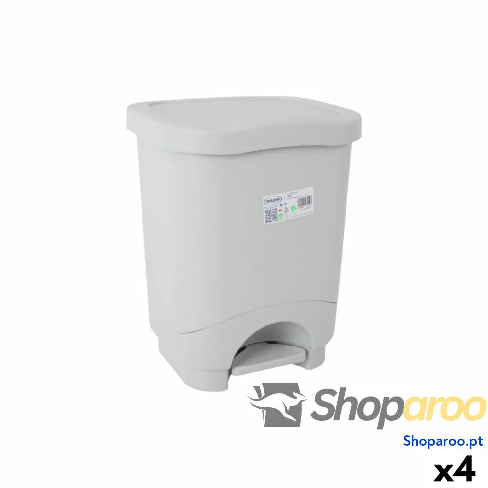 Caixote do Lixo com Pedal Tontarelli Idea Cinzento 18 L (4 Unidades)