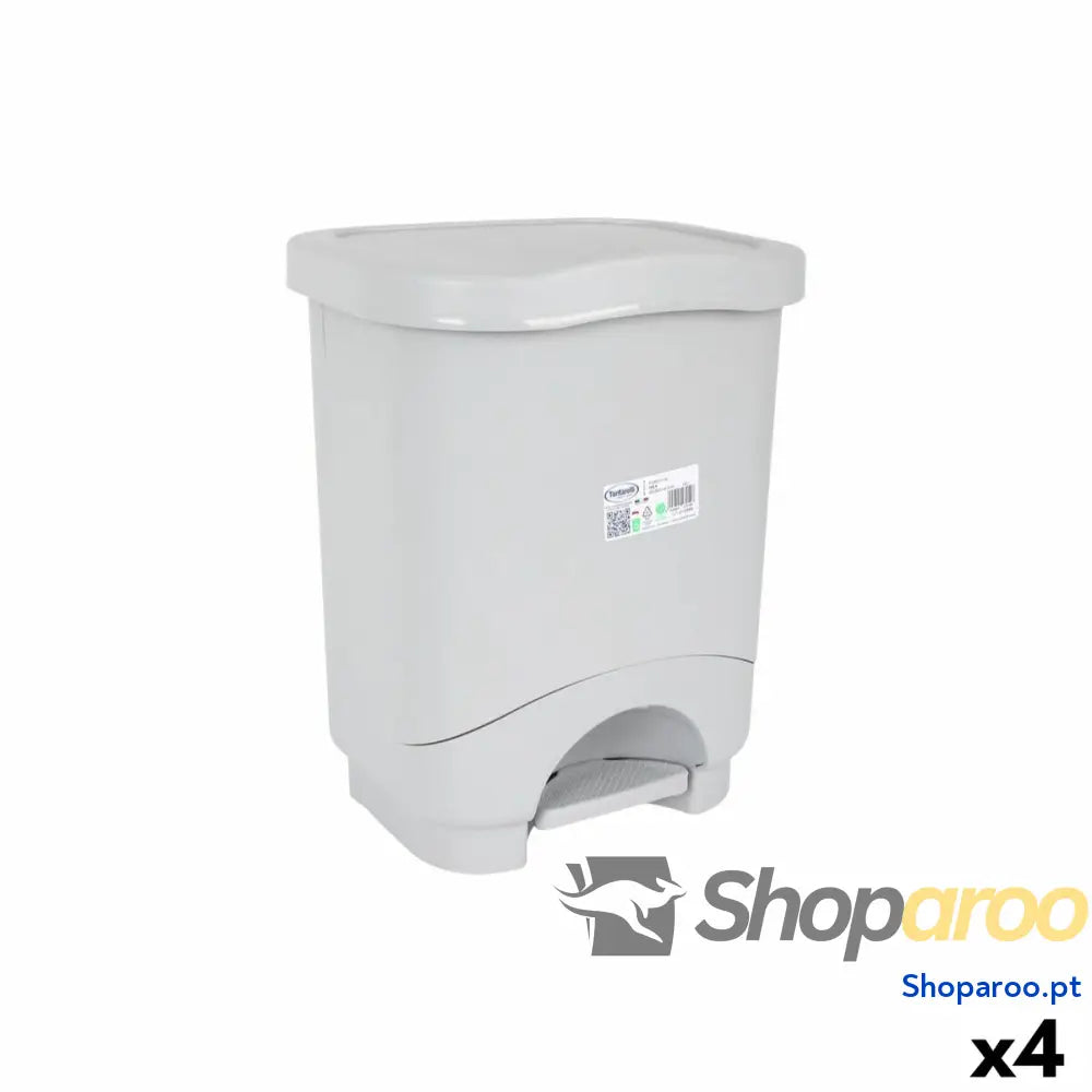 Caixote do Lixo com Pedal Tontarelli Idea Cinzento 24 L (4 Unidades)