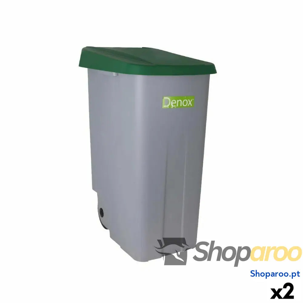 Caixote do Lixo com Rodas Denox 110 L Verde 58 x 41 x 89 cm (2 Unidades)
