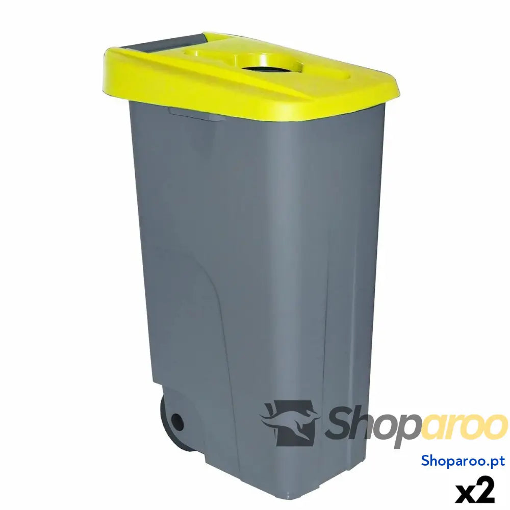 Caixote do Lixo com Rodas Denox 85 L Amarelo 58 x 41 x 76 cm