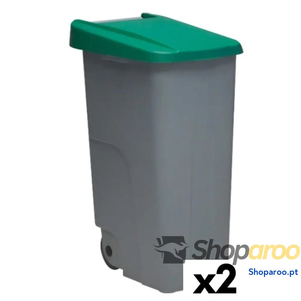 Caixote do Lixo com Rodas Denox 85 L Verde 58 x 41 x 76 cm