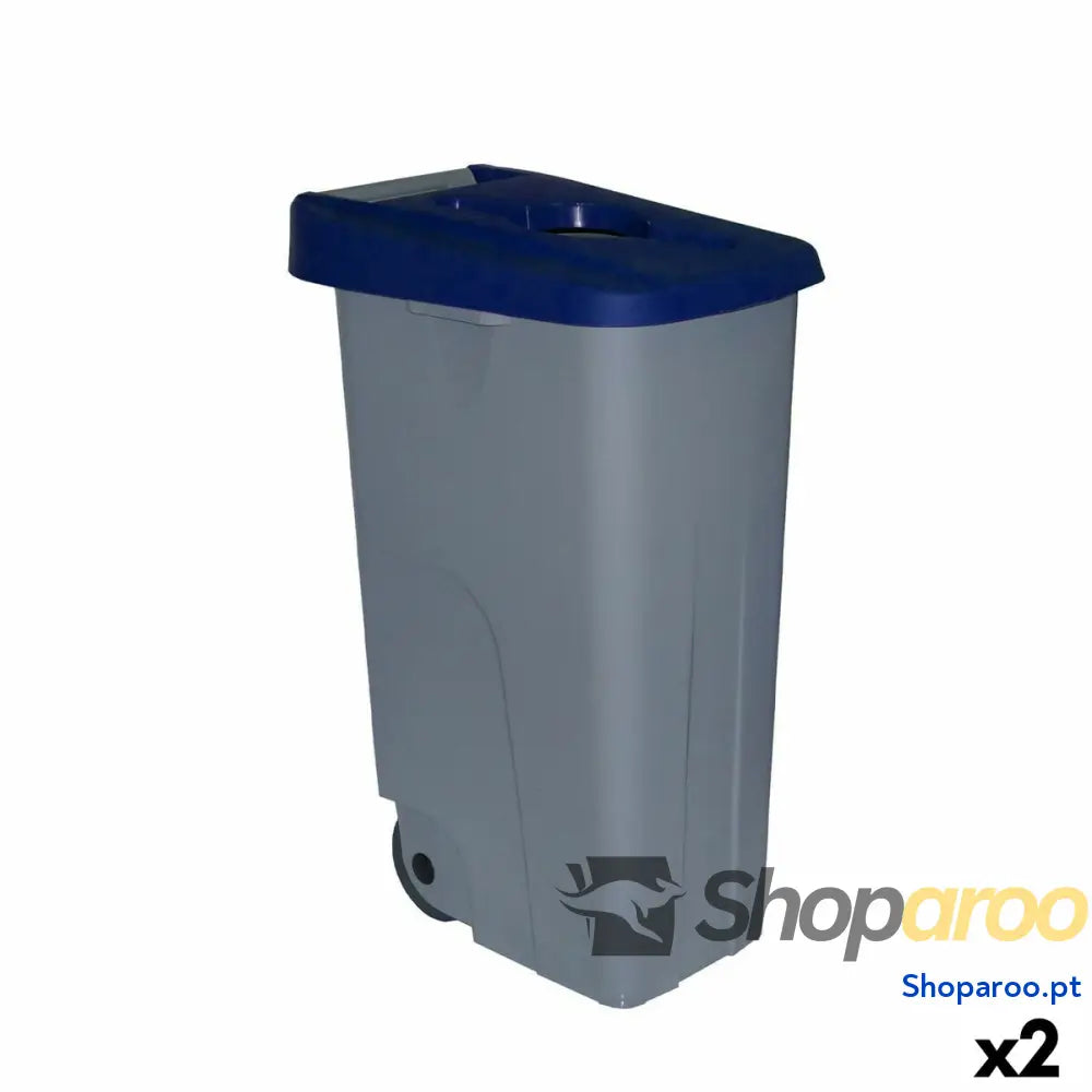 Caixote do Lixo com Rodas Denox Azul 85 L 58 x 41 x 76 cm (2 Unidades)