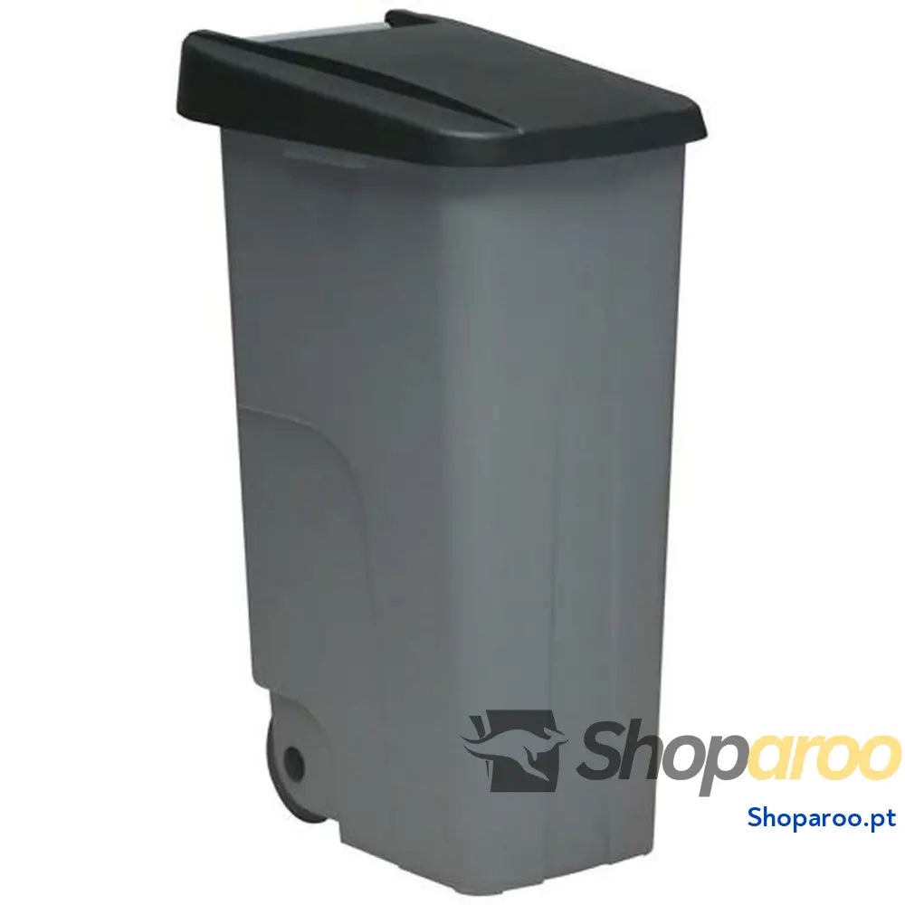 Caixote do Lixo com Rodas Denox Preto Cinzento 110 L