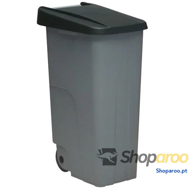 Caixote do Lixo com Rodas Denox Preto Cinzento 110 L