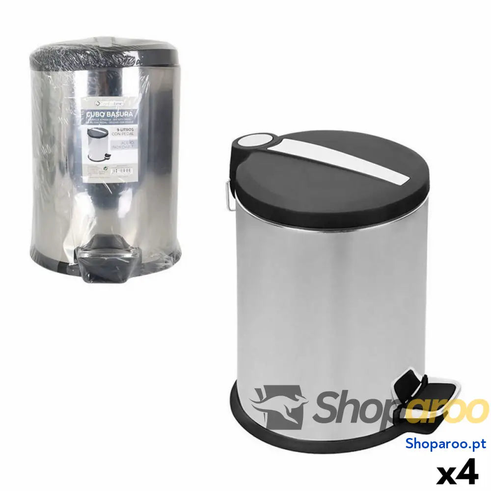 Caixote do lixo Confortime Prateado Metal 4 Unidades 9 L 23 x 33 cm (23 x 23 x 33 cm)