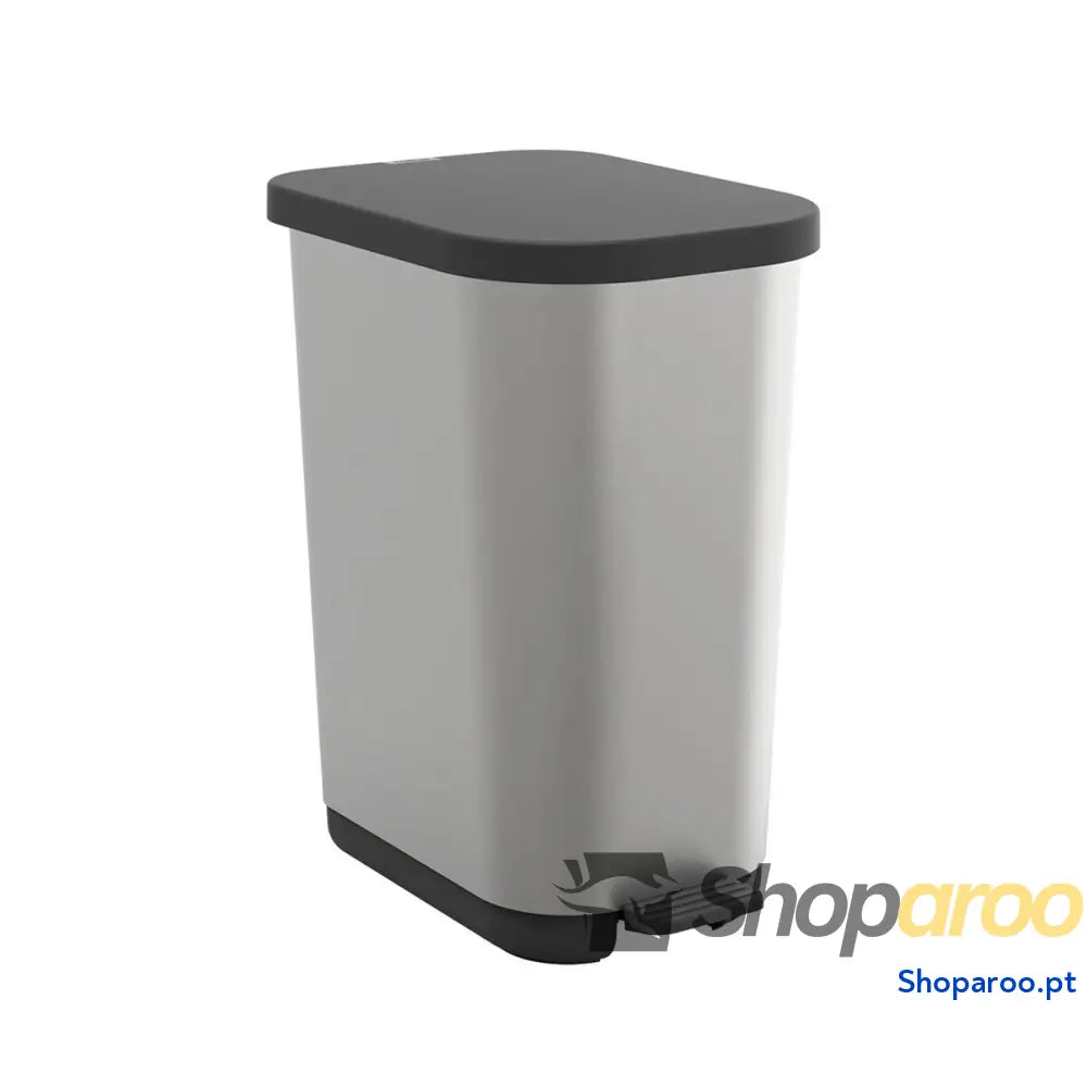Caixote do lixo Rotho Ribo Silver Prata Plástico 35 L