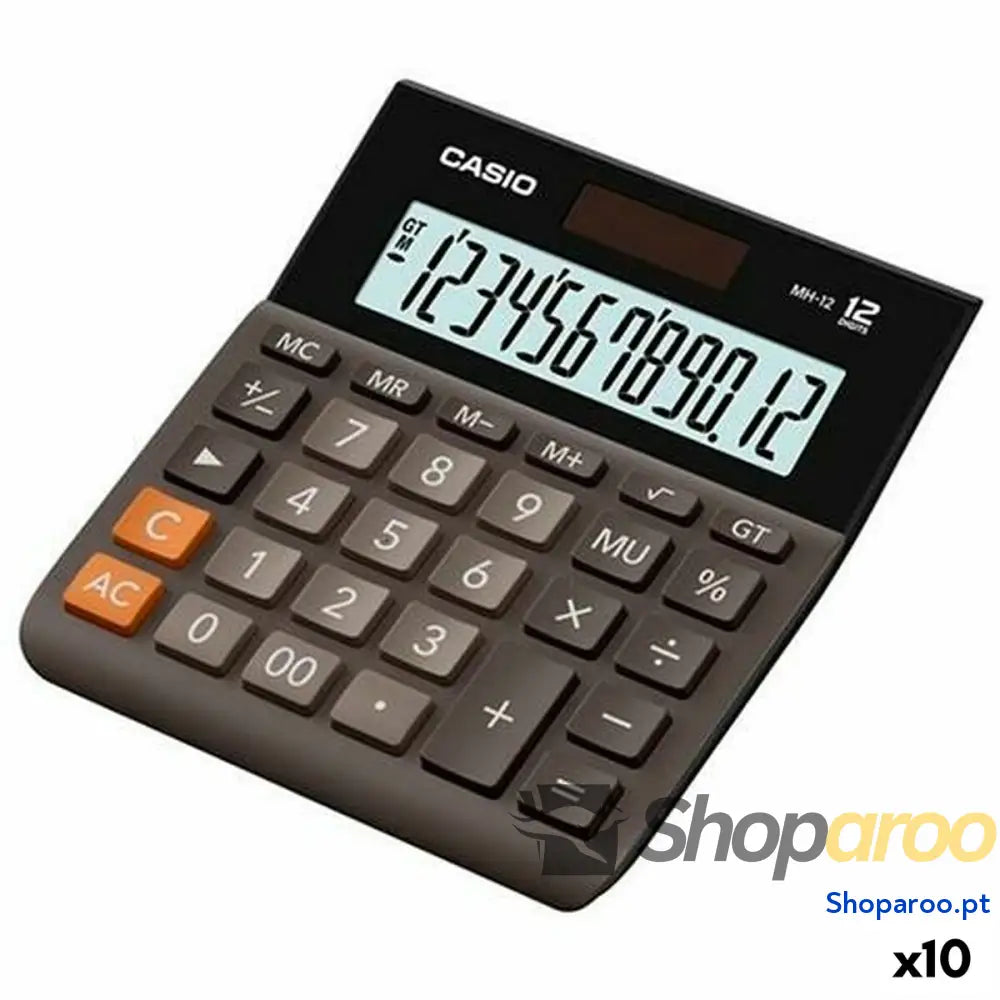 Calculadora Casio MH-12B Preto 13,6 x 12,7 x 2,7 cm (10 Unidades)