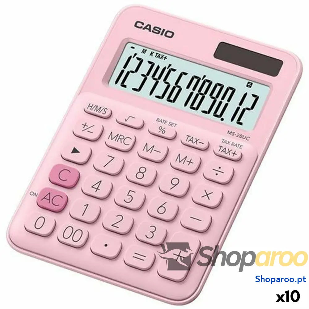 Calculadora Casio MS-20UC Cor de Rosa 2,3 x 10,5 x 14,95 cm (10 Unidades)